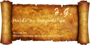 Halász Genovéva névjegykártya